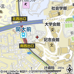 ＧＳ関大前周辺の地図