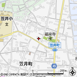 静岡県浜松市中央区笠井町418周辺の地図