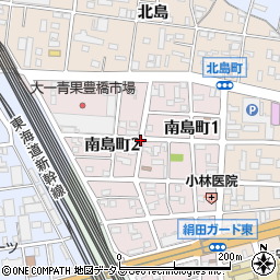 愛知県豊橋市南島町周辺の地図