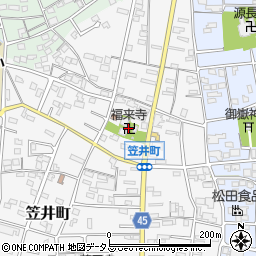 福来寺周辺の地図