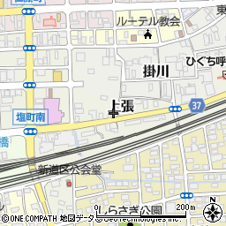 静岡県掛川市上張476周辺の地図