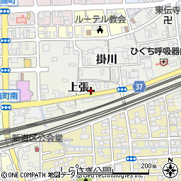 静岡県掛川市上張284周辺の地図