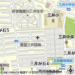 府公社香里三井団地Ａ－８４棟周辺の地図
