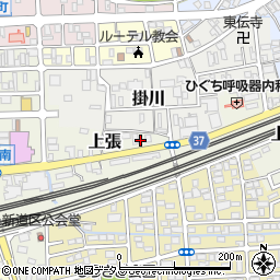 静岡県掛川市上張282周辺の地図