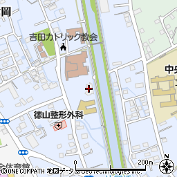吉田町役場　中央小学校区・第３放課後児童クラブ周辺の地図