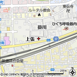 静岡県掛川市上張283周辺の地図