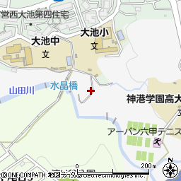 兵庫県神戸市北区山田町上谷上黒岩周辺の地図