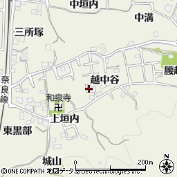 京都府木津川市山城町平尾越中谷15周辺の地図