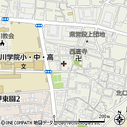 兵庫県西宮市段上町3丁目1周辺の地図