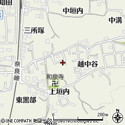 京都府木津川市山城町平尾越中谷3周辺の地図