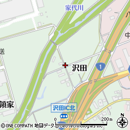 静岡県掛川市沢田周辺の地図