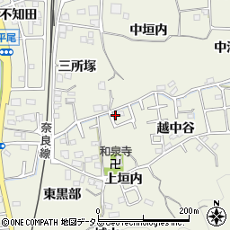 京都府木津川市山城町平尾越中谷2周辺の地図