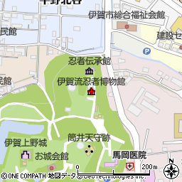 伊賀流忍者博物館周辺の地図