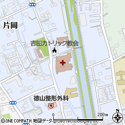吉田町役場　健康福祉センターはぁとふる周辺の地図