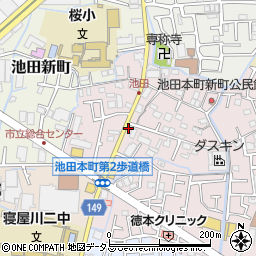 リパーク寝屋川池田本町駐車場周辺の地図