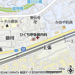 静岡県掛川市上張258周辺の地図