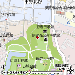 俳聖殿周辺の地図