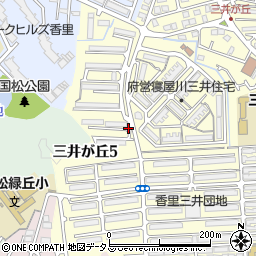 香里三井C団地駐車場【A-102号棟～A105号棟付近】(0089)周辺の地図