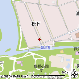 愛知県豊橋市牛川町（松下）周辺の地図