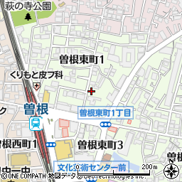 名鉄協商阪急曽根駅東駐車場周辺の地図