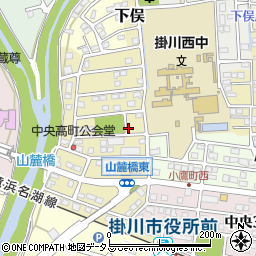 静岡県掛川市中央高町周辺の地図