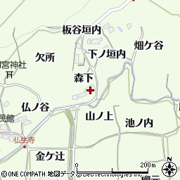 京都府木津川市加茂町例幣森下周辺の地図
