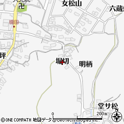 愛知県蒲郡市西浦町（堀切）周辺の地図
