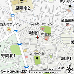 兵庫県伊丹市堀池2丁目周辺の地図