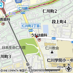 稲門塾　仁川段上教室周辺の地図