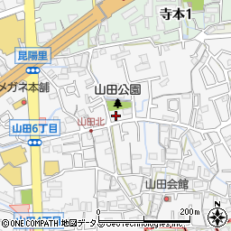 兵庫県伊丹市山田周辺の地図