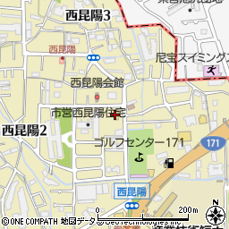 セブンイレブン尼崎西昆陽２丁目店周辺の地図