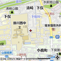 静岡県掛川市清崎3周辺の地図