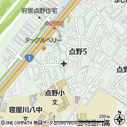 大阪府寝屋川市点野5丁目周辺の地図