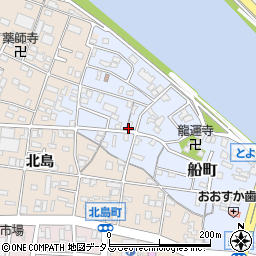 愛知県豊橋市船町周辺の地図