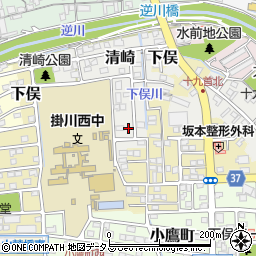 静岡県掛川市清崎10周辺の地図