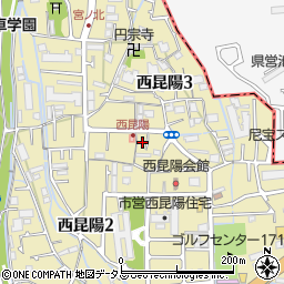 兵庫県尼崎市西昆陽周辺の地図