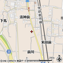 京都府相楽郡精華町下狛米田前周辺の地図