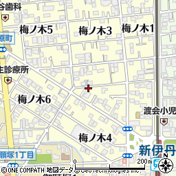 兵庫県伊丹市梅ノ木周辺の地図