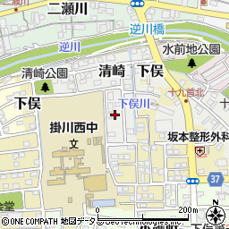 静岡県掛川市清崎14周辺の地図
