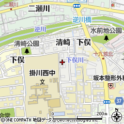 静岡県掛川市清崎16周辺の地図