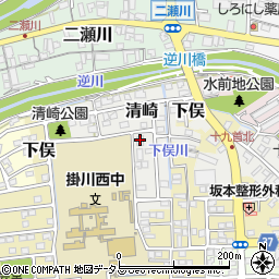 静岡県掛川市清崎17周辺の地図