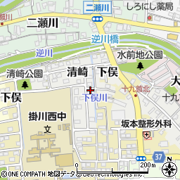 静岡県掛川市清崎19周辺の地図