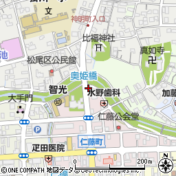 奥姫橋周辺の地図