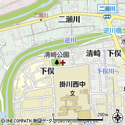 静岡県掛川市清崎76周辺の地図