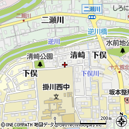 静岡県掛川市清崎周辺の地図