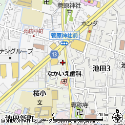寝屋川池田郵便局周辺の地図