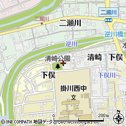 静岡県掛川市清崎75周辺の地図