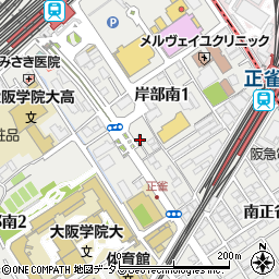 大阪学院大学　校友会周辺の地図