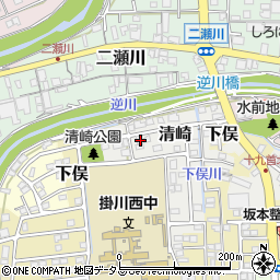 静岡県掛川市清崎68周辺の地図