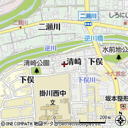 静岡県掛川市清崎63周辺の地図